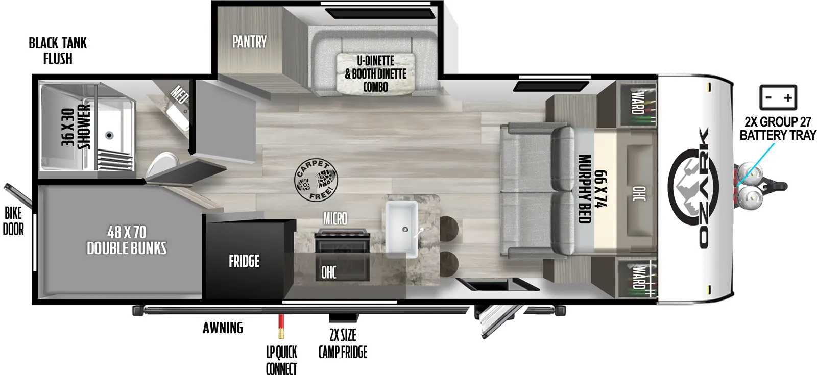 Ozark 2440BHK Floorplan